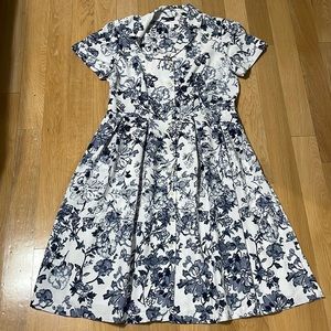 Charter Club Blue and White Floral Dress